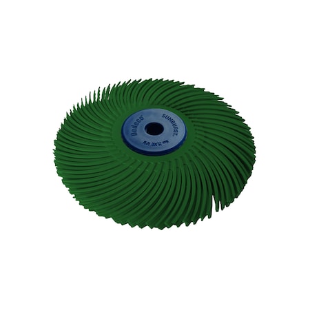 Dedeco Sunburst Radial Bristle Discs 3 in Curved Tc 3-Ply Dark Green 50 Grit A/O 1/Unit 2254